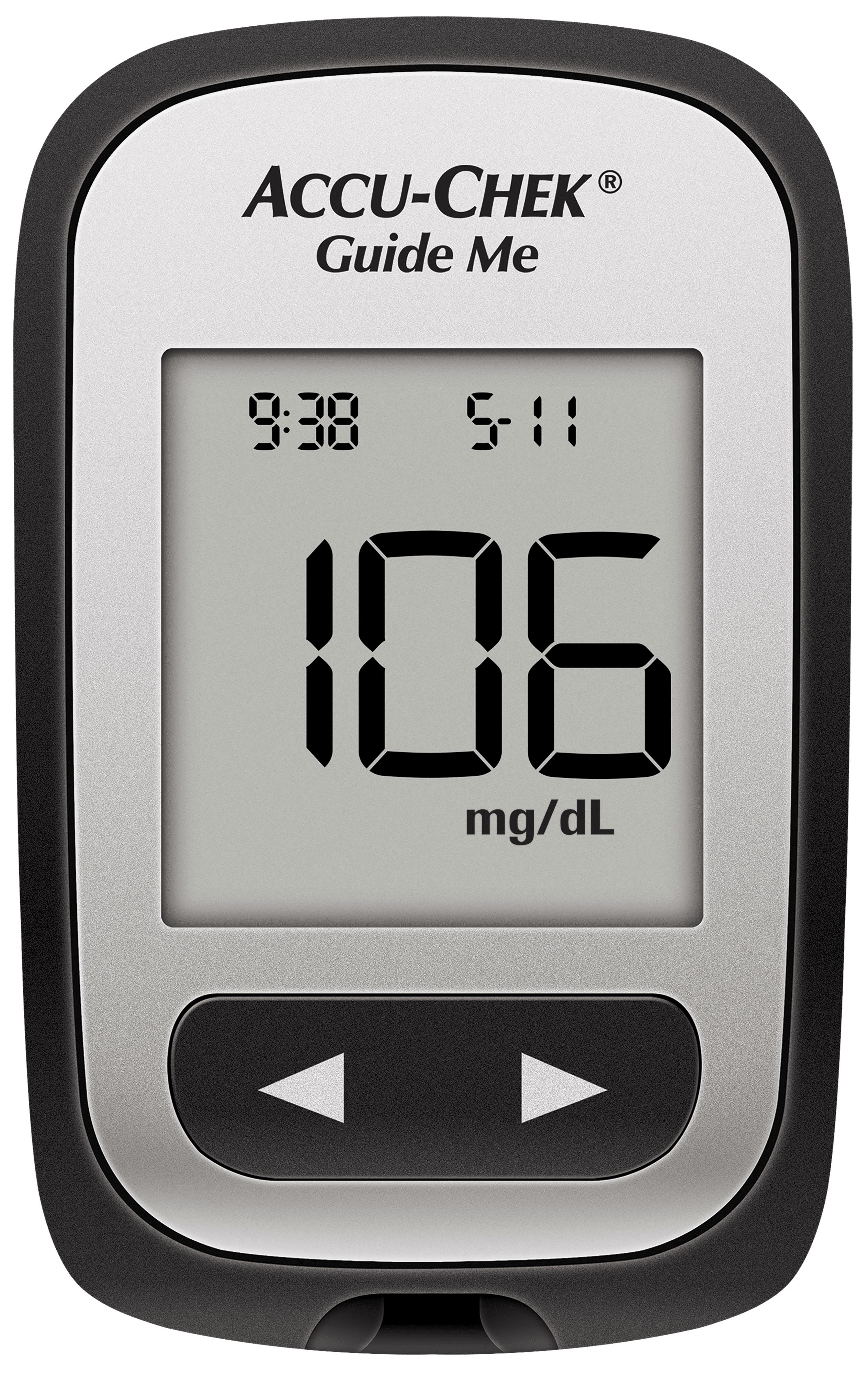 Accu-Chek® Guide Me blood glucose meter (measurement in mg/dL)